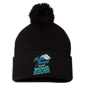 Marine Biologist Gift Marine Biology Ocean Scientist Shark Pom Pom 12in Knit Beanie