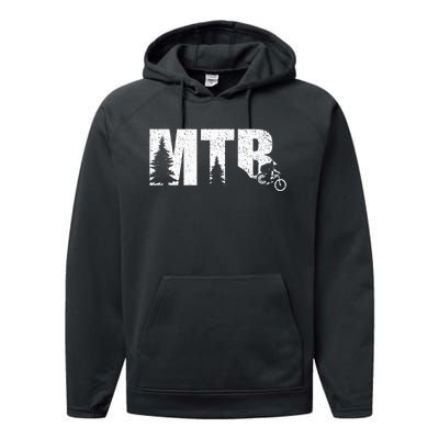 Mountain Biker Gifts Mtb Biking Performance Fleece Hoodie