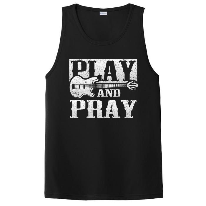 Musician Bass Guitar Player Christian Guitar Play And Pray PosiCharge Competitor Tank