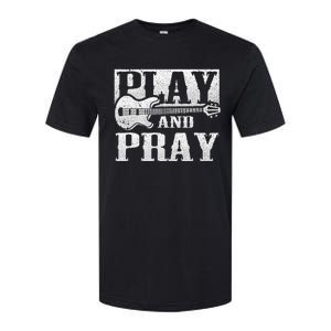 Musician Bass Guitar Player Christian Guitar Play And Pray Softstyle CVC T-Shirt