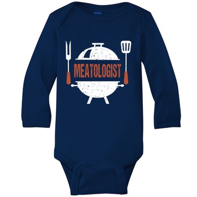 Meatologist Bbq Grill Barbecue Gift Baby Long Sleeve Bodysuit