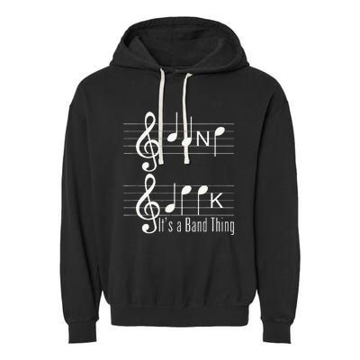 Musicians Band Geek Music Notes Spelling Funny Garment-Dyed Fleece Hoodie