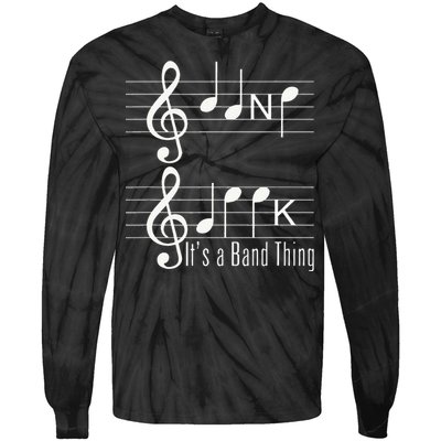 Musicians Band Geek Music Notes Spelling Funny Tie-Dye Long Sleeve Shirt