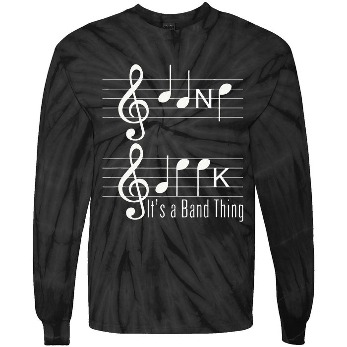 Musicians Band Geek Music Notes Spelling Funny Tie-Dye Long Sleeve Shirt