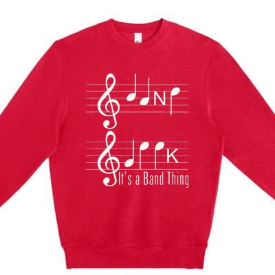 Musicians Band Geek Music Notes Spelling Funny Premium Crewneck Sweatshirt