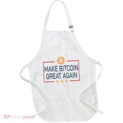 Make Bitcoin Great Again Funny Bitcoin Hodler Full-Length Apron With Pockets