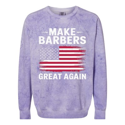 Make Barbers Great Again Barbers For Trump 2024 Colorblast Crewneck Sweatshirt