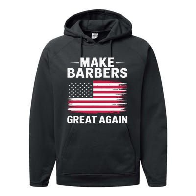 Make Barbers Great Again Barbers For Trump 2024 Performance Fleece Hoodie