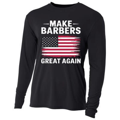 Make Barbers Great Again Barbers For Trump 2024 Cooling Performance Long Sleeve Crew