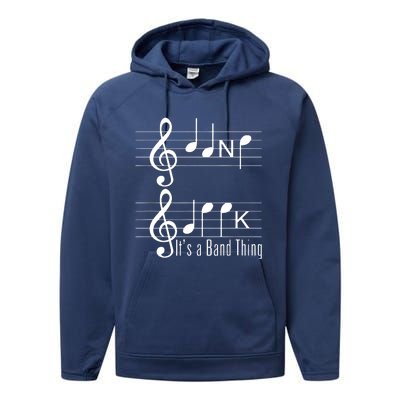 Musicians Band Geek Music Notes Spelling Funny T Performance Fleece Hoodie