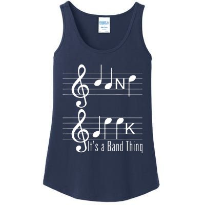 Musicians Band Geek Music Notes Spelling Funny T Ladies Essential Tank