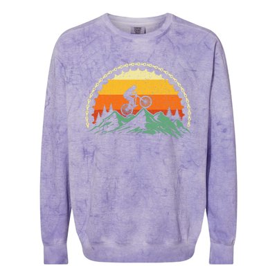 Mountain Biking Gear Bike Rider Mtb Lover Cyclist Downhill Colorblast Crewneck Sweatshirt