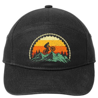 Mountain Biking Gear Bike Rider Mtb Lover Cyclist Downhill 7-Panel Snapback Hat