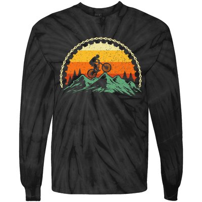 Mountain Biking Gear Bike Rider Mtb Lover Cyclist Downhill Tie-Dye Long Sleeve Shirt