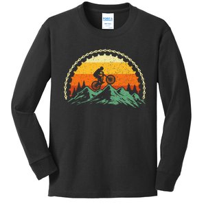 Mountain Biking Gear Bike Rider Mtb Lover Cyclist Downhill Kids Long Sleeve Shirt