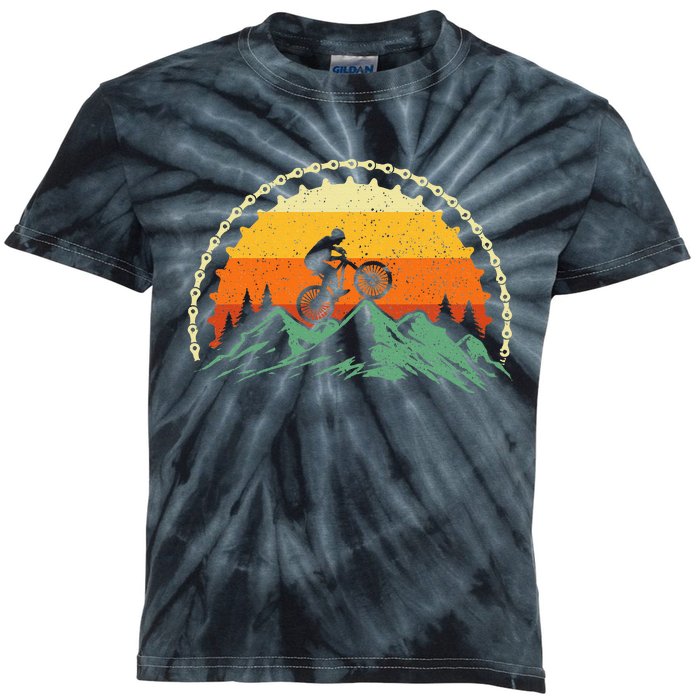 Mountain Biking Gear Bike Rider Mtb Lover Cyclist Downhill Kids Tie-Dye T-Shirt