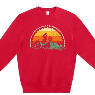 Mountain Biking Gear Bike Rider Mtb Lover Cyclist Downhill Premium Crewneck Sweatshirt