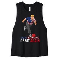 Make Bowling Great Again Women's Racerback Cropped Tank