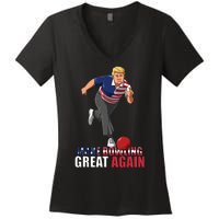 Make Bowling Great Again Women's V-Neck T-Shirt