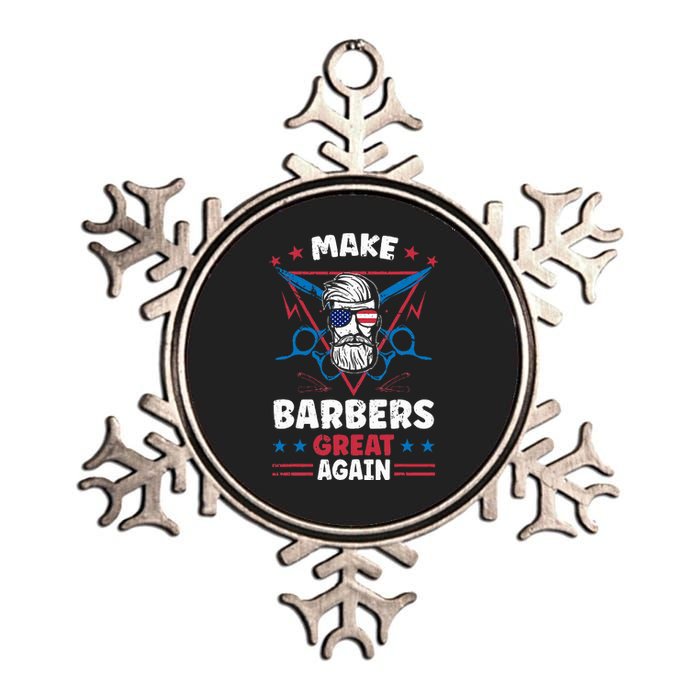 Make Barbers Great Again Cool Barbers For Trump 2024 Metallic Star Ornament