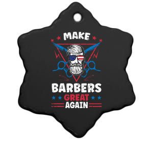 Make Barbers Great Again Cool Barbers For Trump 2024 Ceramic Star Ornament