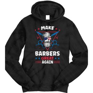 Make Barbers Great Again Cool Barbers For Trump 2024 Tie Dye Hoodie