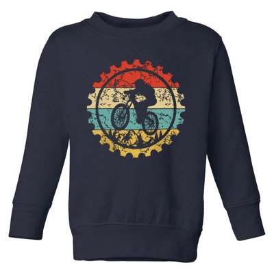 Mountain Biking Gear Retro Vintage MTB Bicycle Bike Rider Toddler Sweatshirt