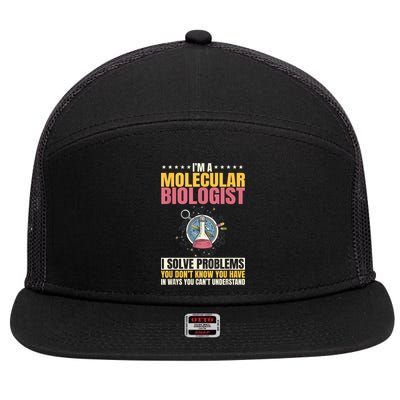 Molecular Biologist Genetic Scientist DNA Biology Science 7 Panel Mesh Trucker Snapback Hat