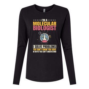 Molecular Biologist Genetic Scientist DNA Biology Science Womens Cotton Relaxed Long Sleeve T-Shirt