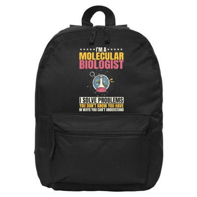Molecular Biologist Genetic Scientist DNA Biology Science 16 in Basic Backpack