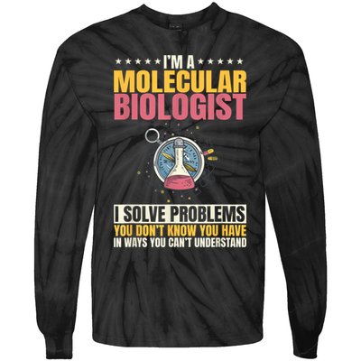 Molecular Biologist Genetic Scientist DNA Biology Science Tie-Dye Long Sleeve Shirt