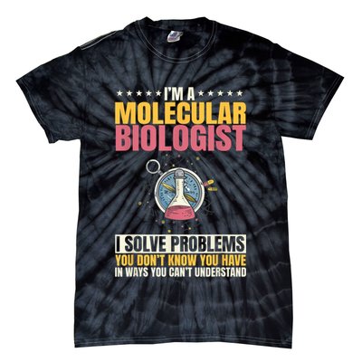 Molecular Biologist Genetic Scientist DNA Biology Science Tie-Dye T-Shirt
