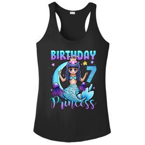 Mermaid Birthday Girl 7 Years Old Mermaid 7th Birthday Girls Ladies PosiCharge Competitor Racerback Tank