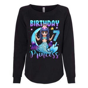 Mermaid Birthday Girl 7 Years Old Mermaid 7th Birthday Girls Womens California Wash Sweatshirt