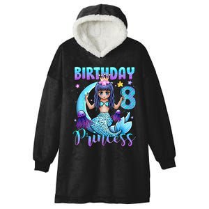 Mermaid Birthday Girl 8 Years Old Mermaid 8th Birthday Girls Hooded Wearable Blanket