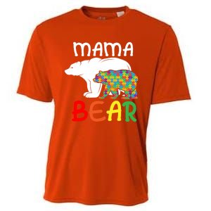 Mama Bear Gift Unique Autism Mom Autistic Mother Support Gift Cooling Performance Crew T-Shirt