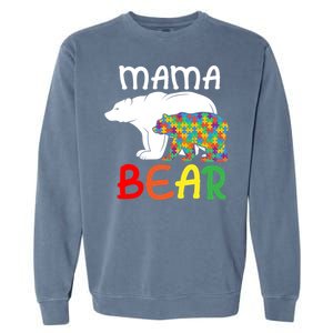 Mama Bear Gift Unique Autism Mom Autistic Mother Support Gift Garment-Dyed Sweatshirt