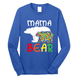 Mama Bear Gift Unique Autism Mom Autistic Mother Support Gift Long Sleeve Shirt