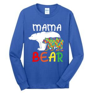 Mama Bear Gift Unique Autism Mom Autistic Mother Support Gift Tall Long Sleeve T-Shirt