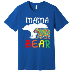 Mama Bear Gift Unique Autism Mom Autistic Mother Support Gift Premium T-Shirt