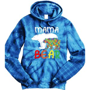 Mama Bear Gift Unique Autism Mom Autistic Mother Support Gift Tie Dye Hoodie