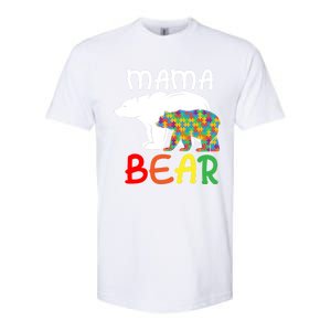 Mama Bear Gift Unique Autism Mom Autistic Mother Support Gift Softstyle CVC T-Shirt