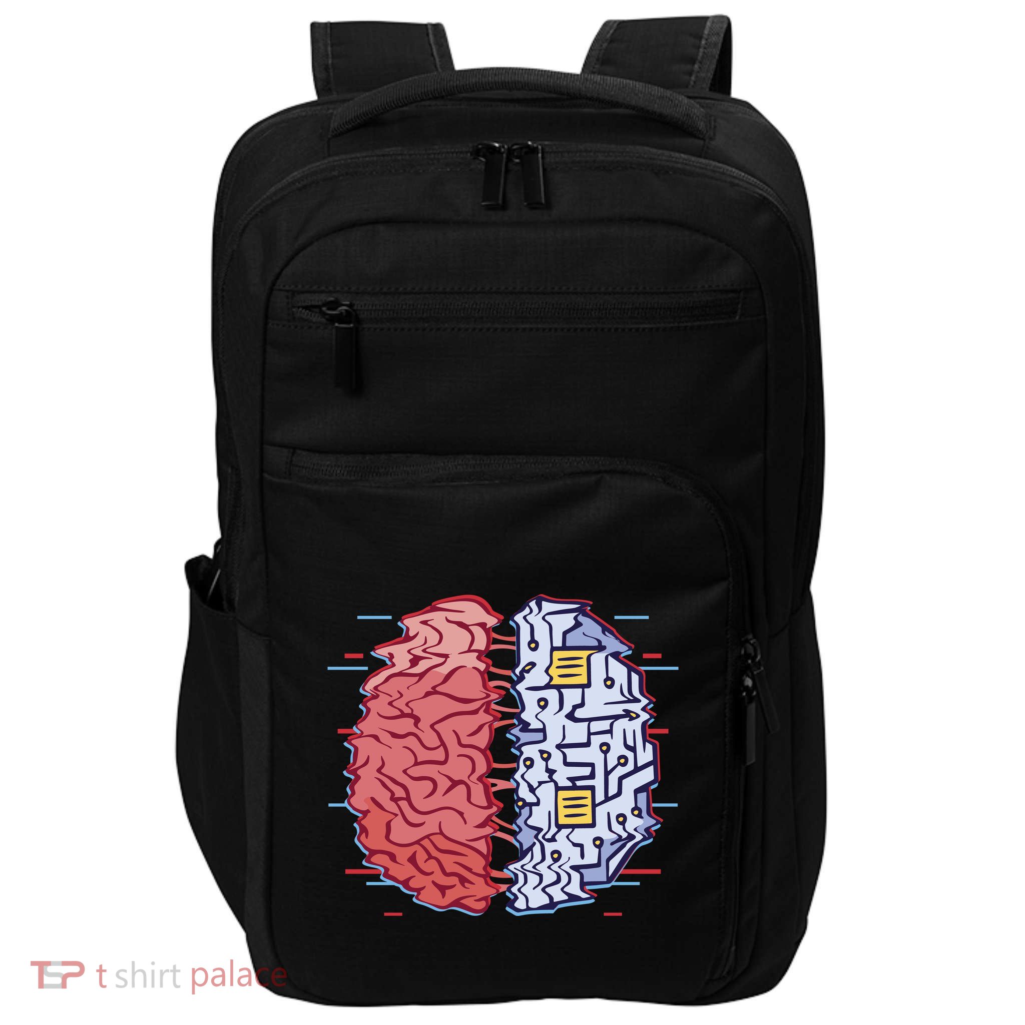 Machine Brain Glitch Impact Tech Backpack