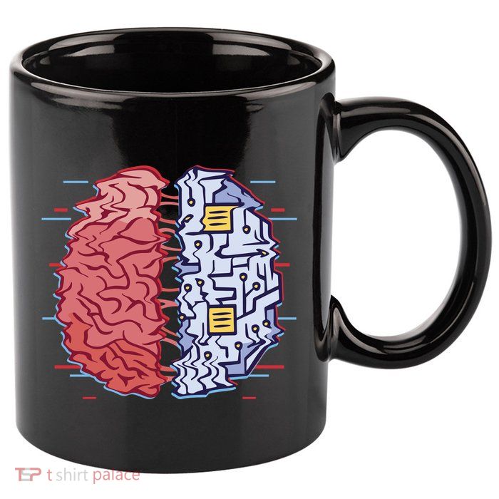 Machine Brain Glitch 11oz C Handle Ceramic Mug