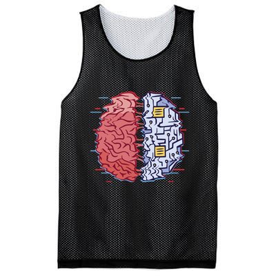 Machine Brain Glitch Mesh Reversible Basketball Jersey Tank