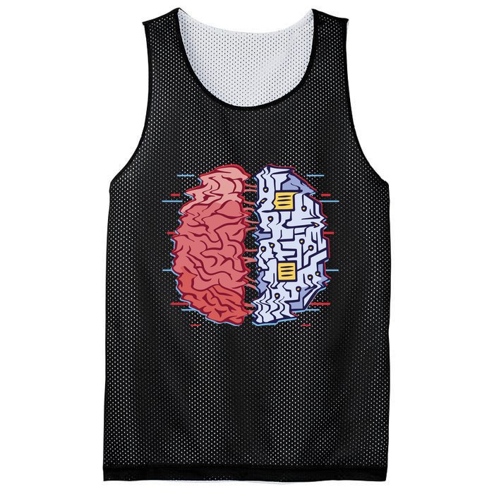 Machine Brain Glitch Mesh Reversible Basketball Jersey Tank