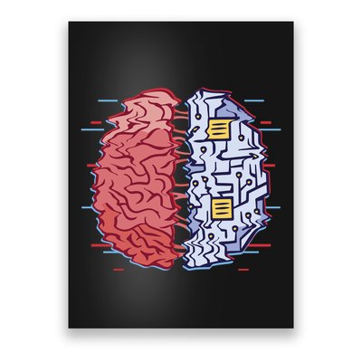 Machine Brain Glitch Poster