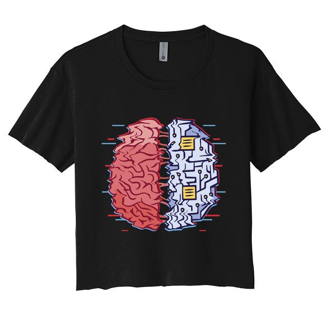 Machine Brain Glitch Crop Top