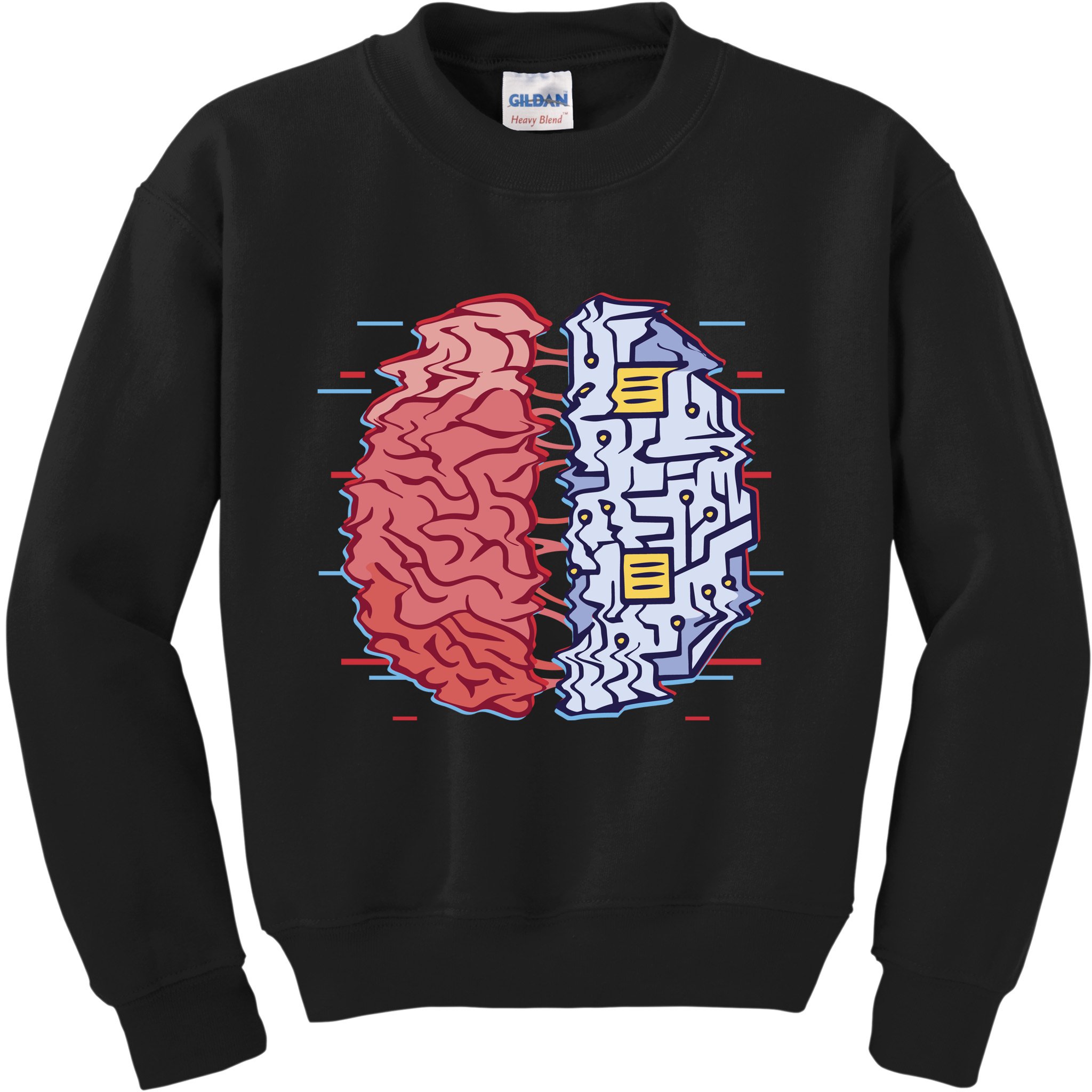Machine Brain Glitch Kids Sweatshirt