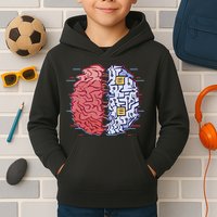 Machine Brain Glitch Kids Hoodie